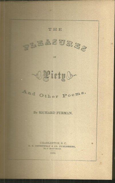 PLEASURES OF PIETY AND OTHER POEMS