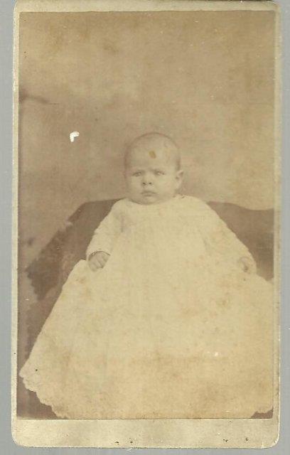 BABY IN CHRISTENING GOWN CABINET CARD
