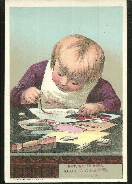 VICTORIAN TRADE CARD FOR NAT. WOLFE & CO., DRUGGISTS