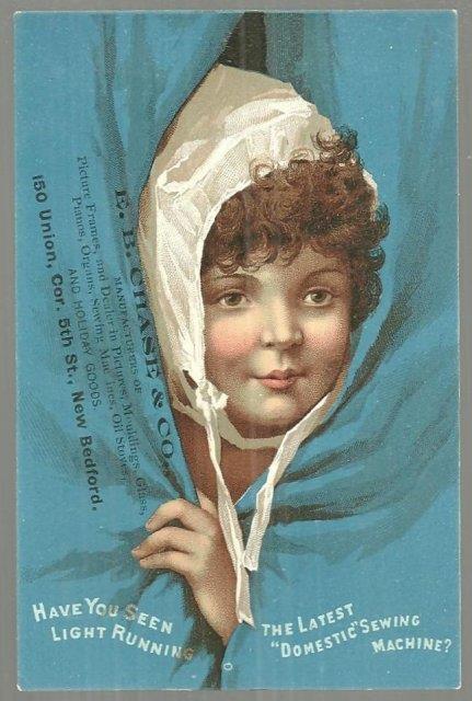 VICTORIAN TRADE CARD FOR DOMESTIC SEWING MACHINE