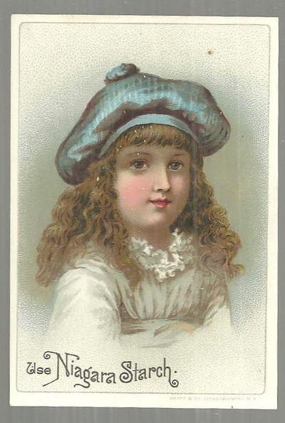 VICTORIAN TRADE CARD FOR NIAGARA STARCH WITH LITTLE GIRL