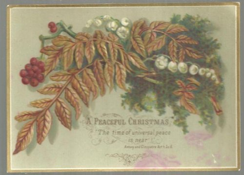 VICTORIAN CHRISTMAS CARD, A PEACEFUL CHRISTMAS