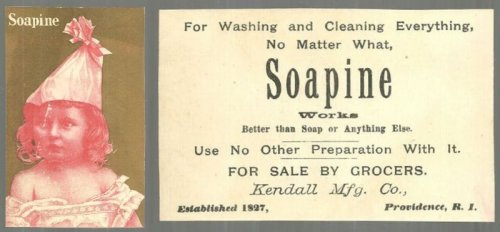 VICTORIAN TRADE CARD FOR SOAPINE WITH LITTLE GIRL