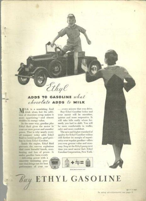 1932 GOOD HOUSEKEEPING MAGAZINE ADVERTISEMENT FOR ETHYL GASOLINE