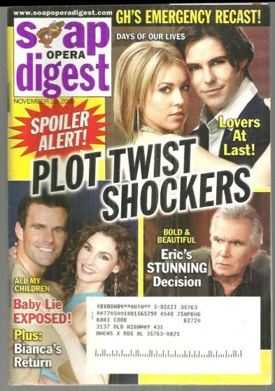 SOAP OPERA DIGEST NOVEMBER 29, 2005