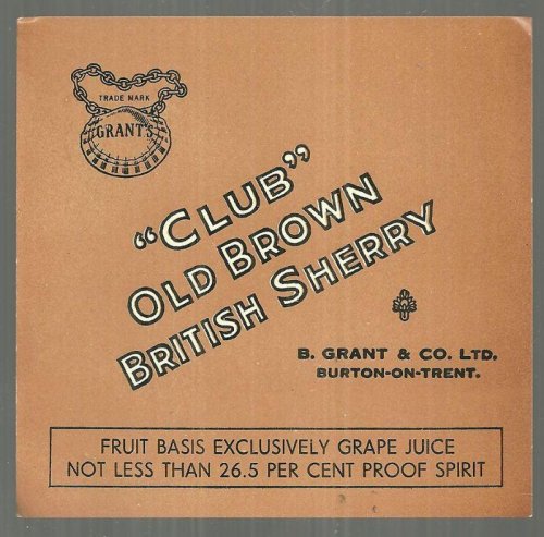 VINTAGE LABEL FOR CLUB OLD BROWN SHERRY