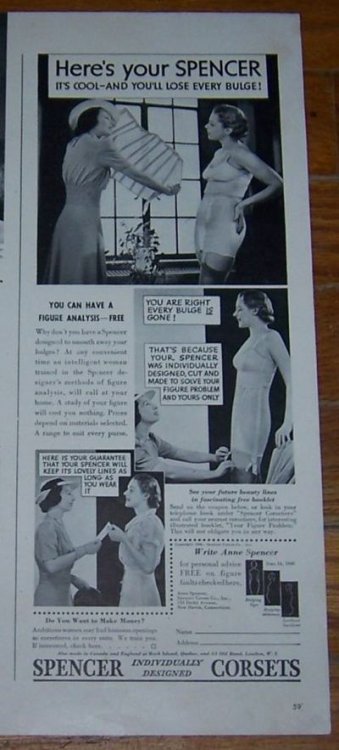 1940 LIFE MAGAZINE SPENCER CORSETS ADVERTISEMENT