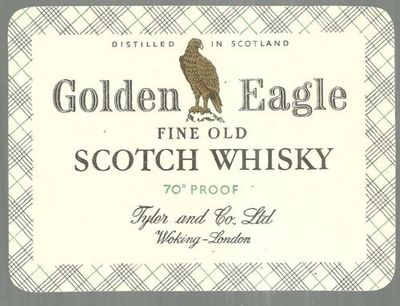 VINTAGE GOLDEN EAGLE FINE OLD SCOTCH WHISKY LABEL