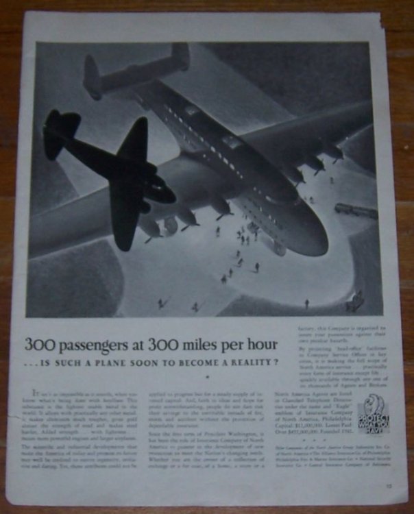 1941 INSURANCE COMPANY OF NORTH AMERICA WORLD WAR II LIFE MAGAZINE ADVERTISEMENT