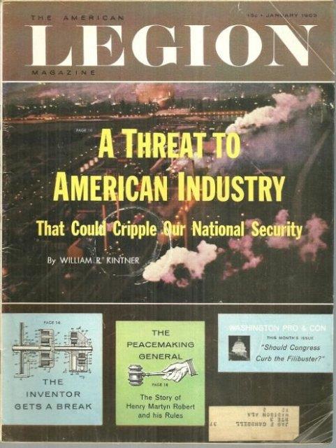 AMERICAN LEGION MAGAZINE JANUARY 1963