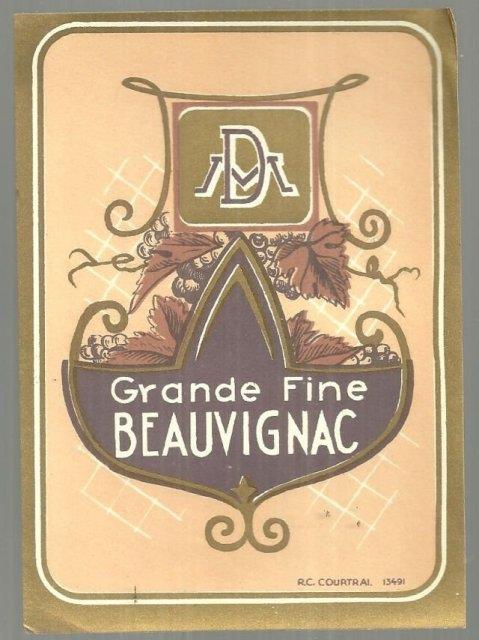 VINTAGE LABEL FOR REAU GRANDE FINE BEAUVIGNAC