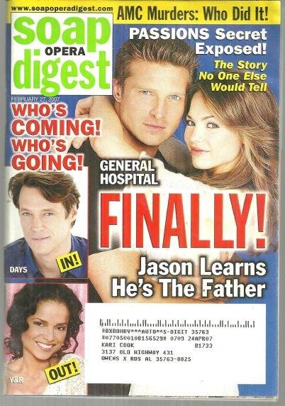 SOAP OPERA DIGEST FEBRUARY 27, 2007