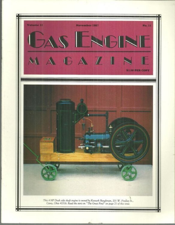 GAS ENGINE MAGAZINE NOVEMBER 1987