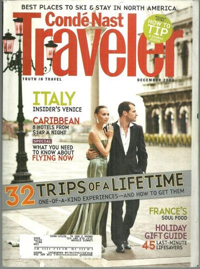 CONDE NAST TRAVELER MAGAZINE DECEMBER 2008