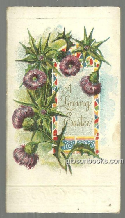 VICTORIAN LOVING EASTER CARD WITH LONGFELLOW QUOTE