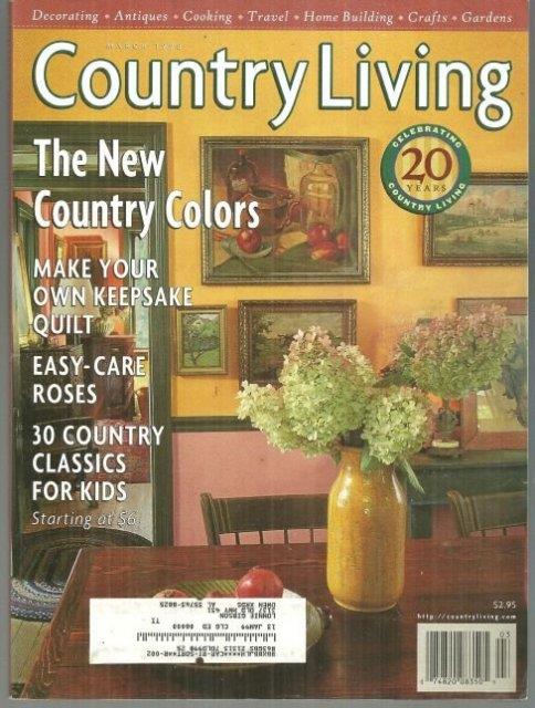 COUNTRY LIVING MAGAZINE MARCH 1998