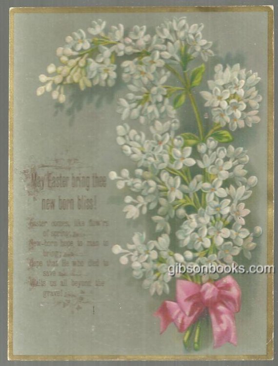 VICTORIAN EASTER CARD WITH LILAC BOUQUET