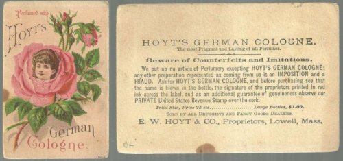 VICTORIAN TRADE CARD PERFUMED WITH HOYT'S GERMAN COLOGNE