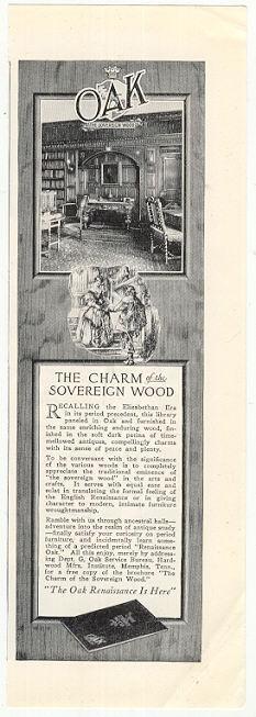1926 NATIONAL GEOGRAPHIC OAK MAGAZINE ADVERTISEMENT