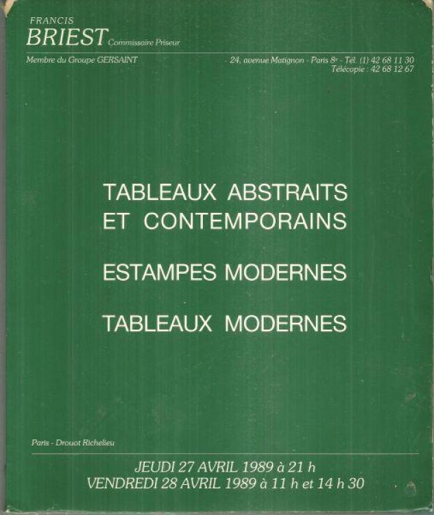 TABLEAUX ABSTRAITS ET CONTEMPORAINS, ESTAMPES MODERNES, TABLEAUX MODERNES April 27 and April 28 1989