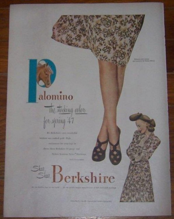 1947 BERKSHIRE STOCKINGS PALOMINO LIFE MAGAZINE ADVERTISEMENT