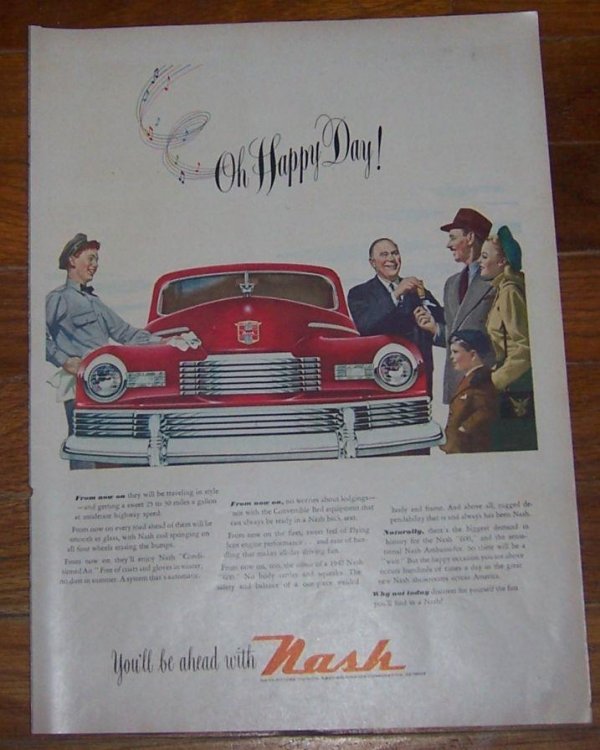 1947 NASH 600 AUTOMOBILE LIFE MAGAZINE ADVERTISEMENT