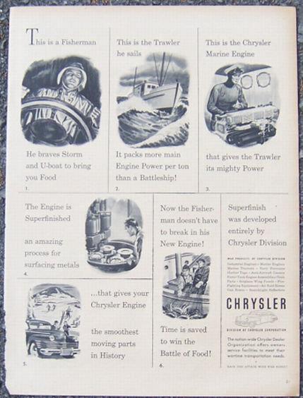 1944 CHRYSLER WORLD WAR II LIFE MAGAZINE ADVERTISEMENT