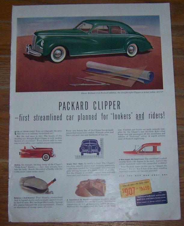 1941 PACKARD CLIPPER WORLD WAR II LIFE MAGAZINE ADVERTISEMENT