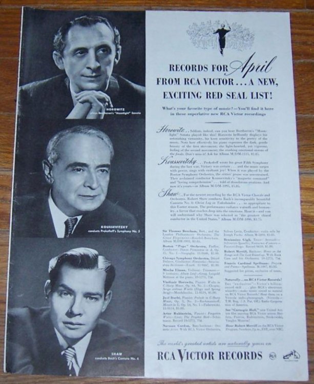 1947 RECORDS FOR APRIL RCA VICTOR RECORDS MAGAZINE ADVERTISEMENT
