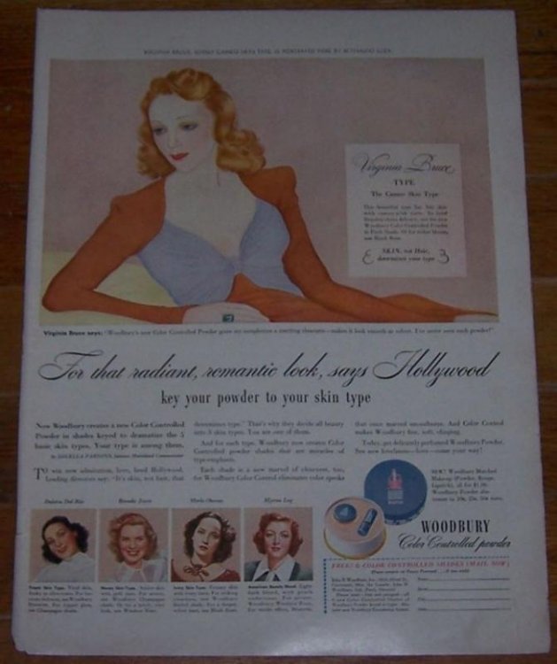 1941 VIRGINIA BRUCE WOODBURY MAGAZINE ADVERTISEMENT