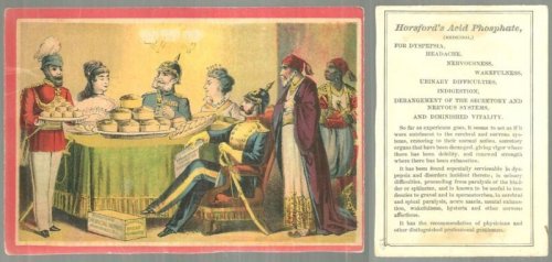 VICTORIAN TRADE CARD FOR HORSFORD'S ACID PHOSPHATE WITH STATESMEN DINNER