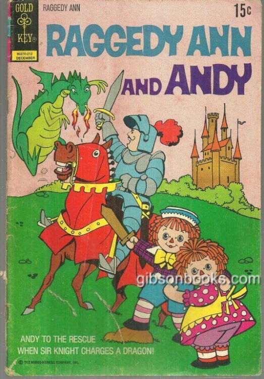 RAGGEDY ANN AND RAGGEDY ANDY COMIC BOOK Andy to the Rescue when Sir Knight Charges a Dragon December 1972