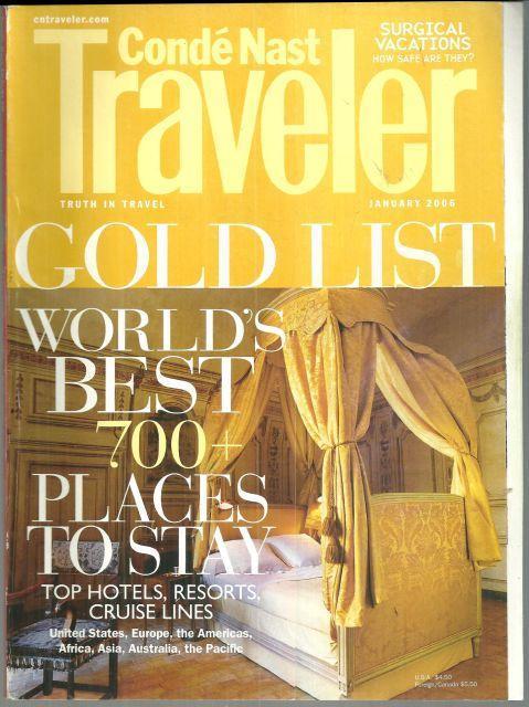 CONDE NAST TRAVELER MAGAZINE JANUARY 2006 Gold List