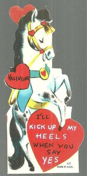 VINTAGE VALENTINE WITH DANCING HORSE