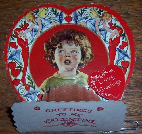 VICTORIAN FOLD OUT VALENTINE WITH LITTLE BOY