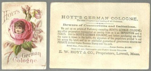 VICTORIAN TRADE CARD PERFUMED WITH HOYT'S GERMAN COLOGNE