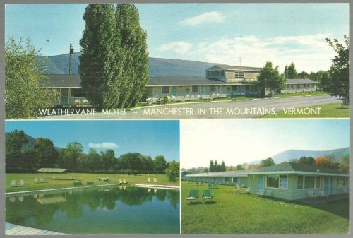 GIANT POSTCARD OF WEATHERVANE MOTEL-MANCHESTER IN THE MOUNTAINS, VERMONT