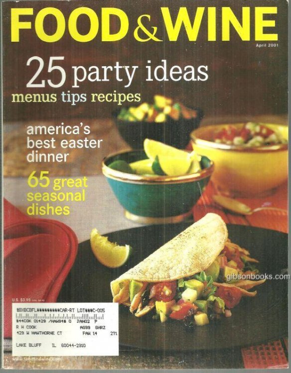 FOOD AND WINE MAGAZINE APRIL 2001
