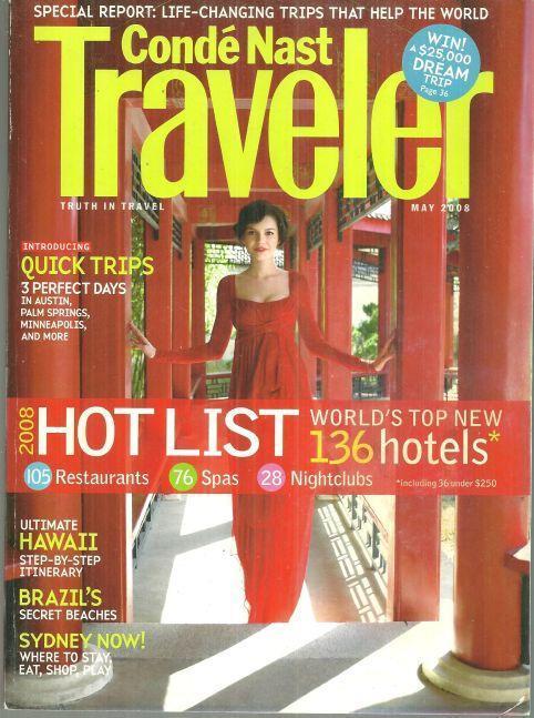 CONDE NAST TRAVELER MAGAZINE MAY 2008 Hot List