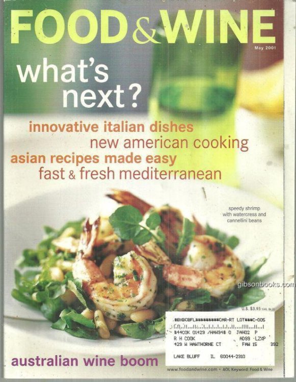 FOOD AND WINE MAGAZINE MAY 2001