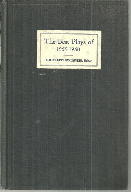 BEST PLAYS 1959-1960 And the Year Book of the Drama in America