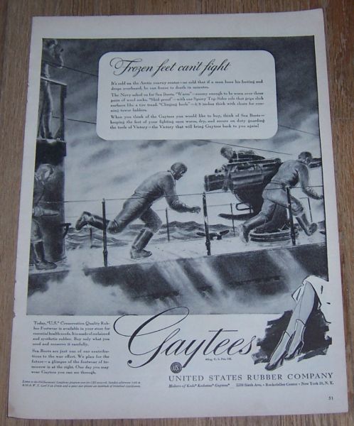1943 WORLD WAR II GAYTEES MAGAZINE ADVERTISEMENT
