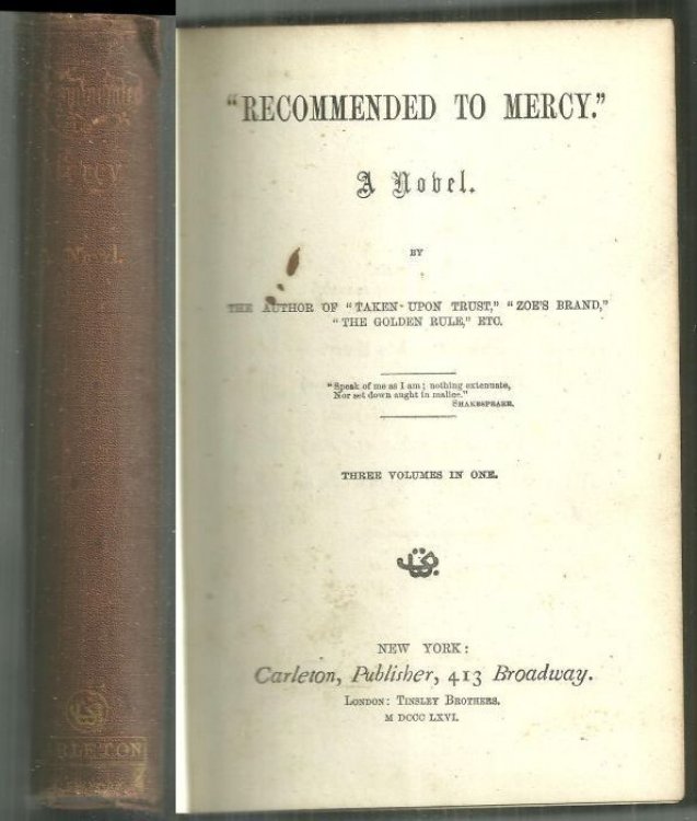 RECOMMENDED TO MERCY A Novel