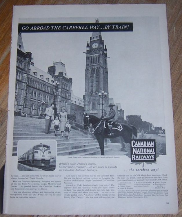 1956 CANADIAN NATIONAL RAILWAYS MAGAZINE ADVERTISEMENT