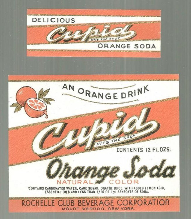 CUPID ORANGE SODA TWO PIECE LABEL SET