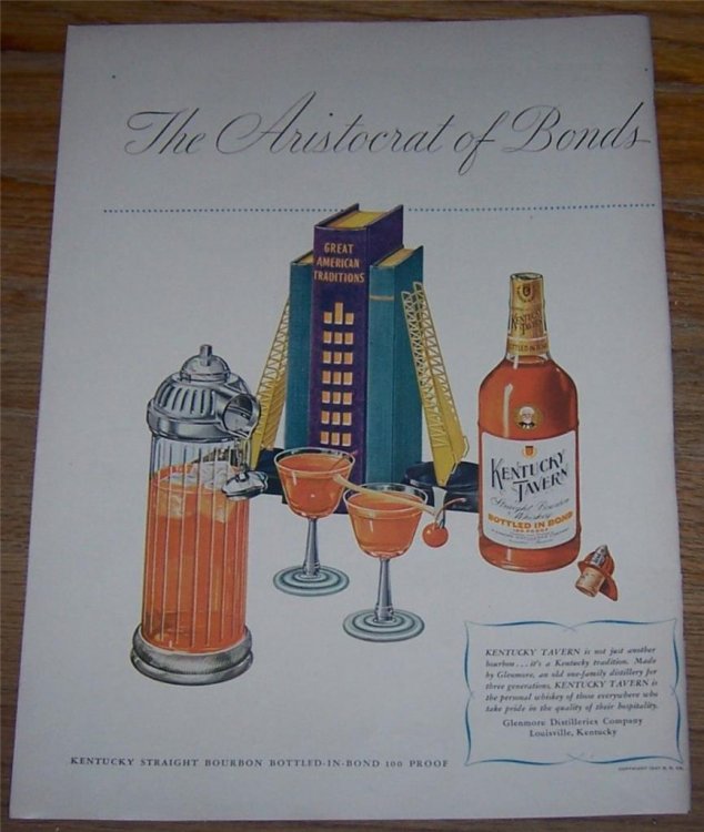 1947 KENTUCKY TAVERN BOURBON LIFE MAGAZINE COLOR ADVERTISEMENT