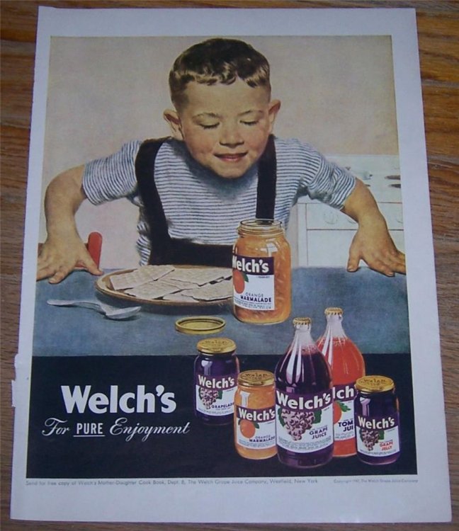 1947 WELCH'S LIFE MAGAZINE COLOR ADVERTISEMENT
