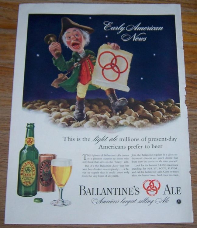 1947 BALLANTINE'S ALE LIFE MAGAZINE COLOR ADVERTISEMENT