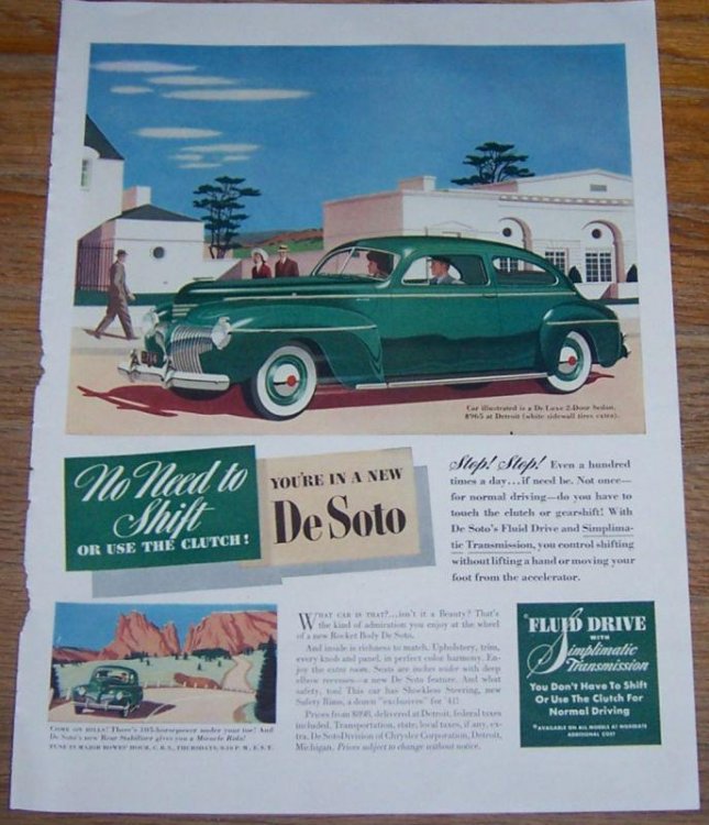 1941 NEW DE SOTO CAR MAGAZINE ADVERTISEMENT