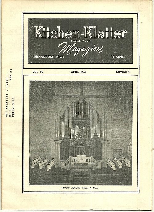 KITCHEN KLATTER MAGAZINE APRIL 1958